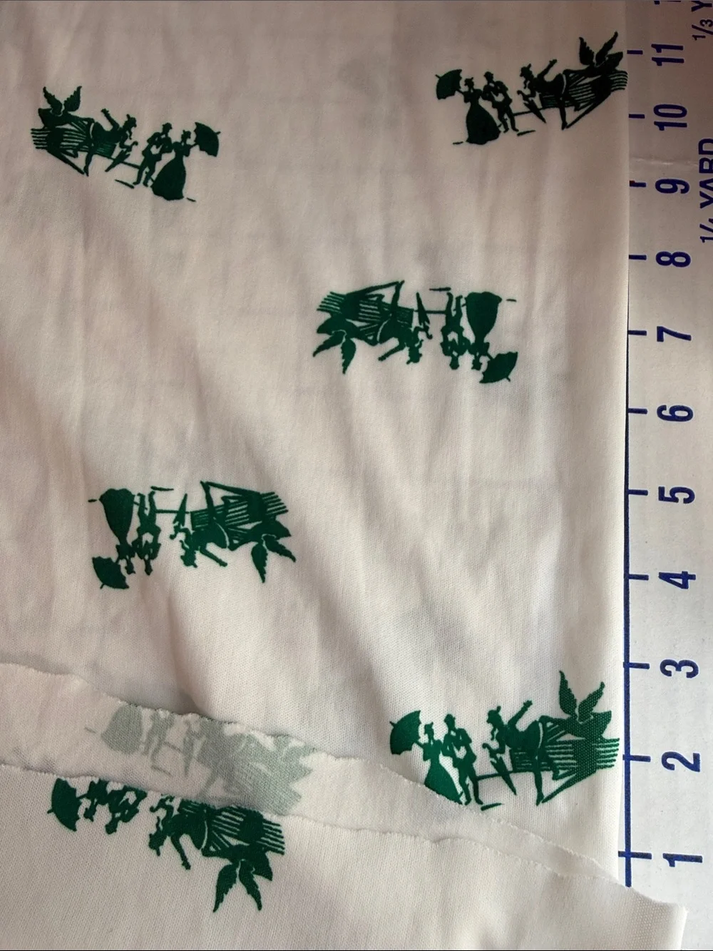 Vintage Delden Fabrics Victorian Silhouette Stretch Knit Fabric 2 Yards x 58